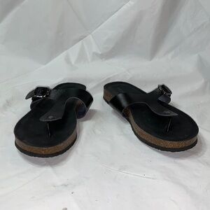 Torrid Black Faux Leather T-Strap Sandal Size 10